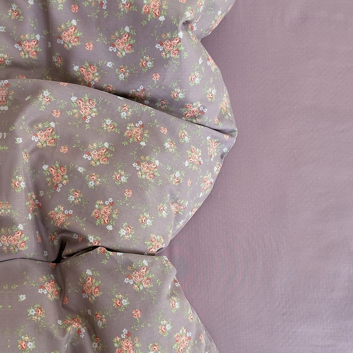 91家纺网 家纺一手货源 找家纺 优品阁 2025新款人字纹全棉双层纱四件套 紫篱【升级款-提花人字纹床单】