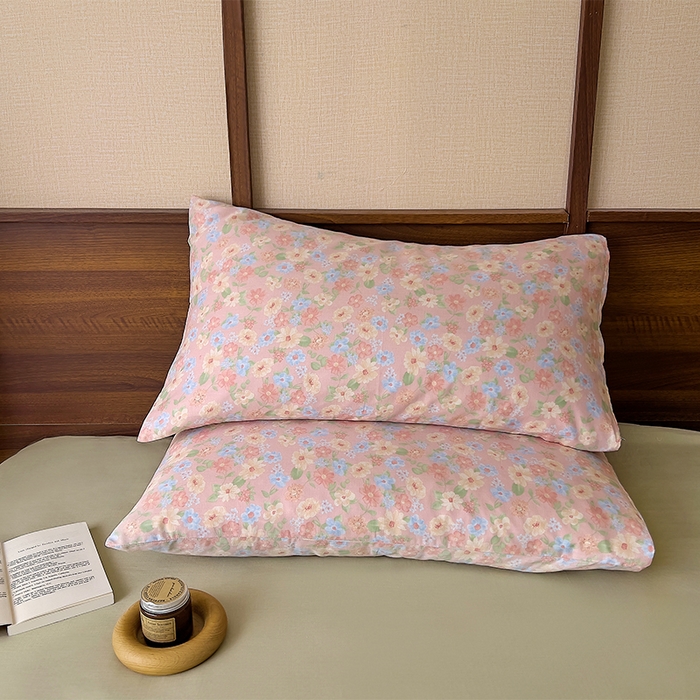 91家纺网 家纺一手货源 找家纺 优品阁 2025新款人字纹全棉双层纱四件套 余香【升级款-提花人字纹床单】