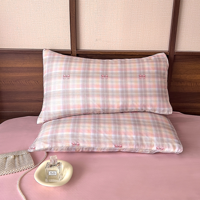 91家纺网 家纺一手货源 找家纺 优品阁 2025新款人字纹全棉双层纱四件套 彩蝶飞飞【升级款-提花人字纹床单】