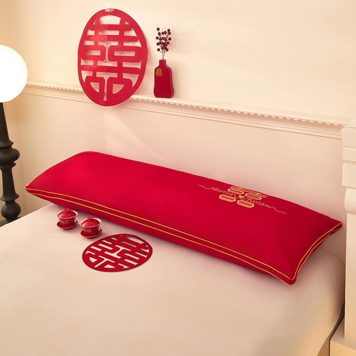 91家纺网 家纺一手货源 找家纺 三盛源 2025新款舒适亲肤长枕头枕芯 48*150cm长枕芯比翼双飞/只