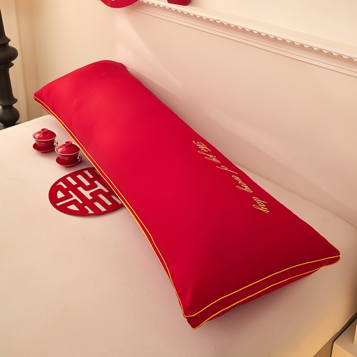 91家纺网 家纺一手货源 找家纺 三盛源 2025新款舒适亲肤长枕头枕芯 48*150cm长枕芯四方来喜/只