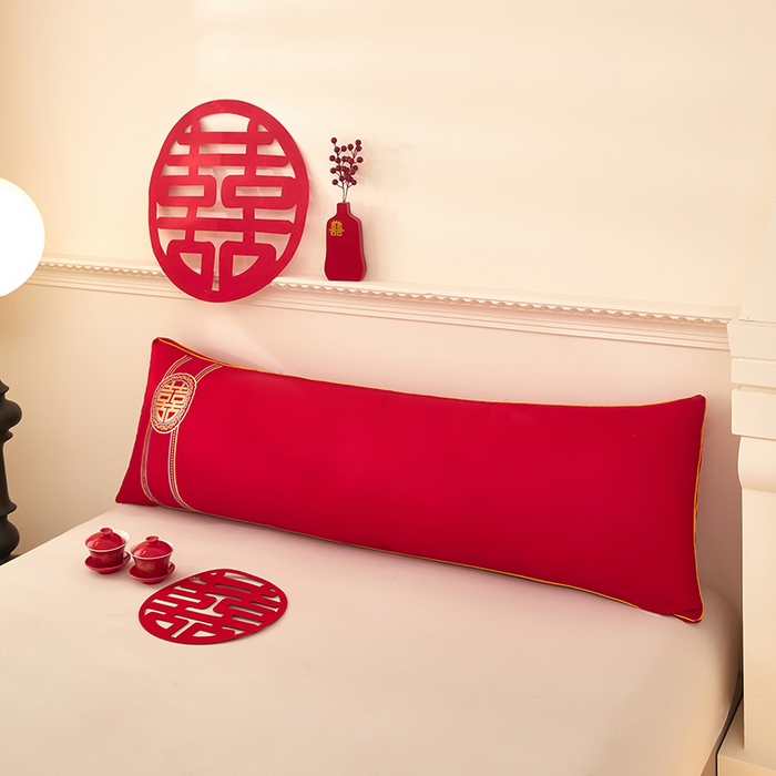 91家纺网 家纺一手货源 找家纺 三盛源 2025新款舒适亲肤长枕头枕芯 48*150cm长枕芯喜结良缘/只