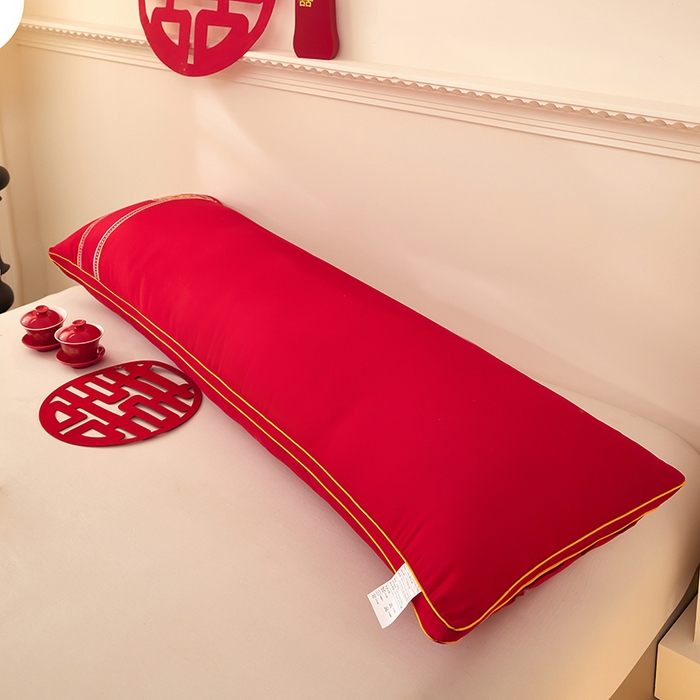 91家纺网 家纺一手货源 找家纺 三盛源 2025新款舒适亲肤长枕头枕芯 48*150cm长枕芯喜结良缘/只