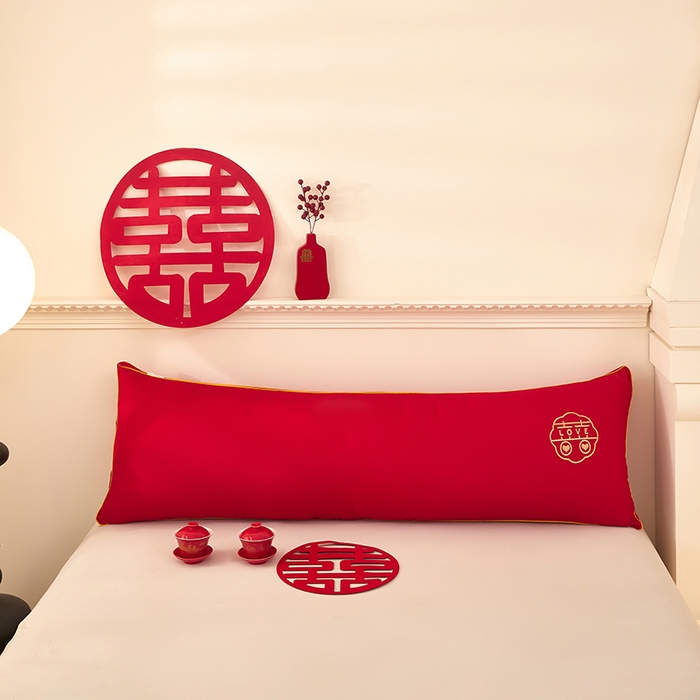 三盛源 2025新款舒适亲肤长枕头枕芯 48*180cm长枕芯花样三喜/只