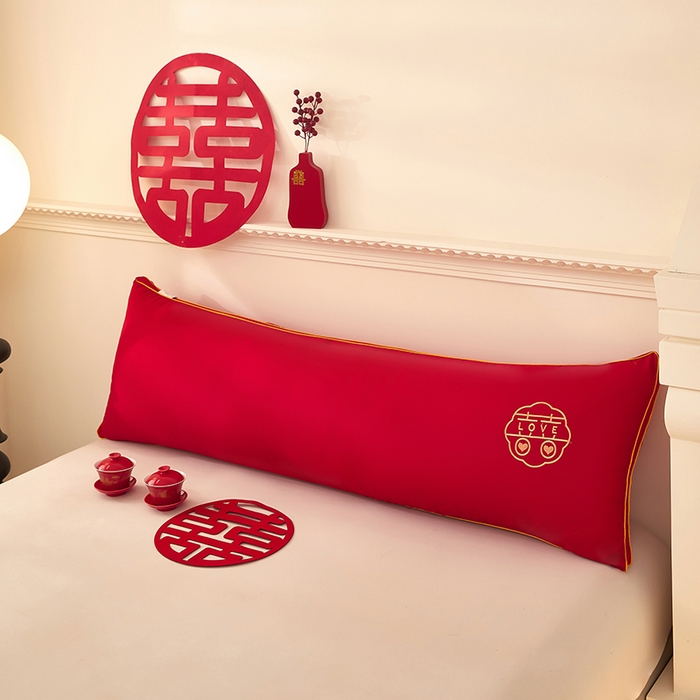 91家纺网 家纺一手货源 找家纺 三盛源 2025新款舒适亲肤长枕头枕芯 48*180cm长枕芯花样三喜/只