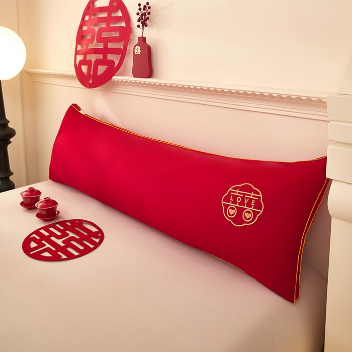 91家纺网 家纺一手货源 找家纺 三盛源 2025新款舒适亲肤长枕头枕芯 48*180cm长枕芯花样三喜/只