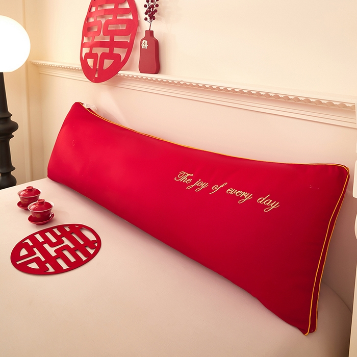 91家纺网 家纺一手货源 找家纺 三盛源 2025新款舒适亲肤长枕头枕芯 48*180cm长枕芯四方来喜/只