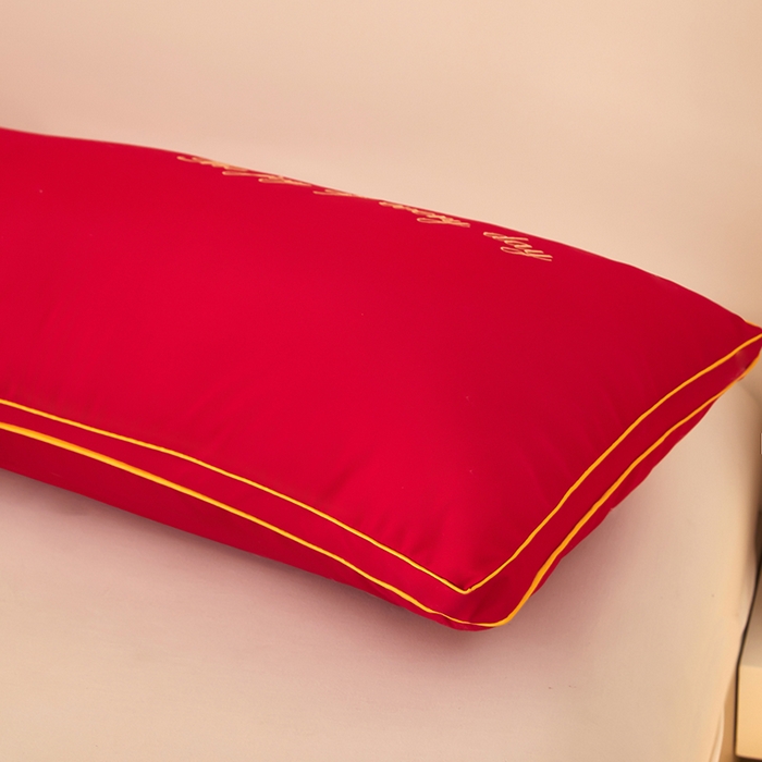 91家纺网 家纺一手货源 找家纺 三盛源 2025新款舒适亲肤长枕头枕芯 48*180cm长枕芯四方来喜/只