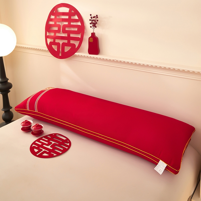 91家纺网 家纺一手货源 找家纺 三盛源 2025新款舒适亲肤长枕头枕芯 48*180cm长枕芯喜结良缘/只