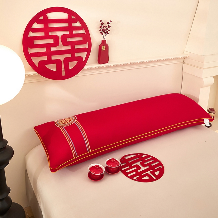 91家纺网 家纺一手货源 找家纺 三盛源 2025新款舒适亲肤长枕头枕芯 48*180cm长枕芯喜结良缘/只