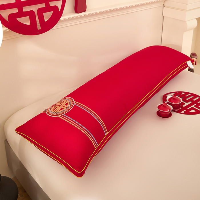 91家纺网 家纺一手货源 找家纺 三盛源 2025新款舒适亲肤长枕头枕芯 48*180cm长枕芯喜结良缘/只