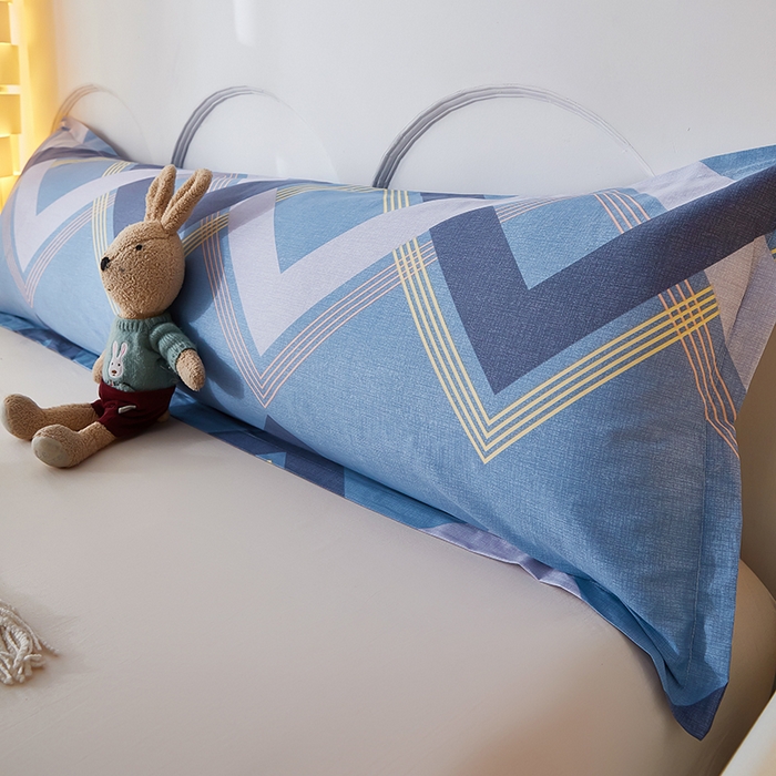 91家纺网 家纺一手货源 找家纺 三盛源 2025新款双人枕套1.21.5一体加长夫妻情侣1.8拆洗枕头套长款枕芯套 几何空间