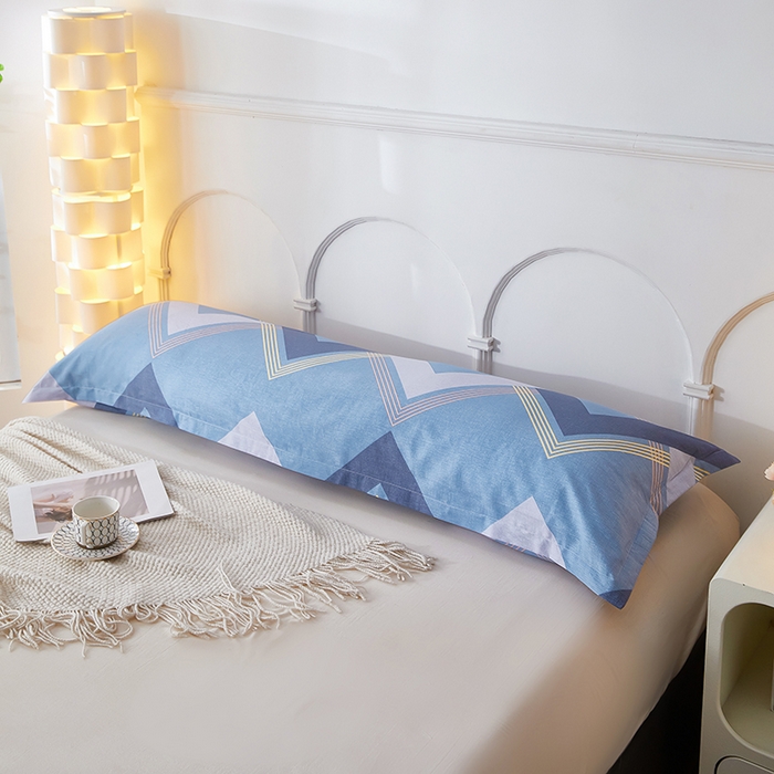 91家纺网 家纺一手货源 找家纺 三盛源 2025新款双人枕套1.21.5一体加长夫妻情侣1.8拆洗枕头套长款枕芯套 几何空间