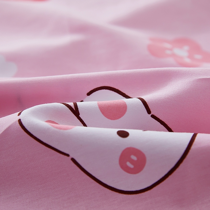 91家纺网 家纺一手货源 找家纺 三盛源 2025新款双人枕套1.21.5一体加长夫妻情侣1.8拆洗枕头套长款枕芯套 草莓兔