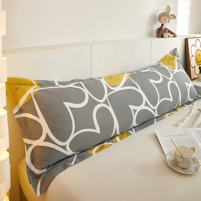 91家纺网 家纺一手货源 找家纺 三盛源 2025新款双人枕套1.21.5一体加长夫妻情侣1.8拆洗枕头套长款枕芯套 怦然心动 灰