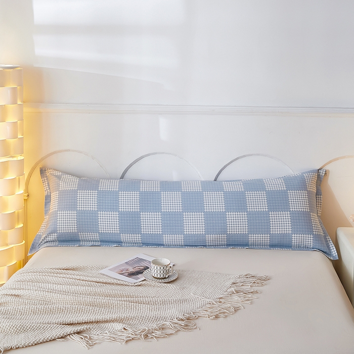 91家纺网 家纺一手货源 找家纺 三盛源 2025新款双人枕套1.21.5一体加长夫妻情侣1.8拆洗枕头套长款枕芯套 千鸟系