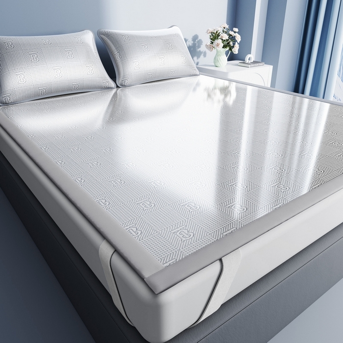 91家纺网 家纺一手货源 找家纺 （总）爱思凯家纺 2025新款凉感丝高密元森冰丝席凉席席子【床席款】