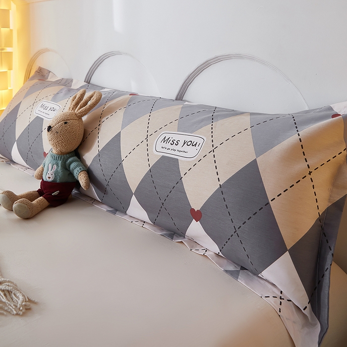 91家纺网 家纺一手货源 找家纺 三盛源 2025新款双人枕套1.21.5一体加长夫妻情侣1.8拆洗枕头套长款枕芯套 文景