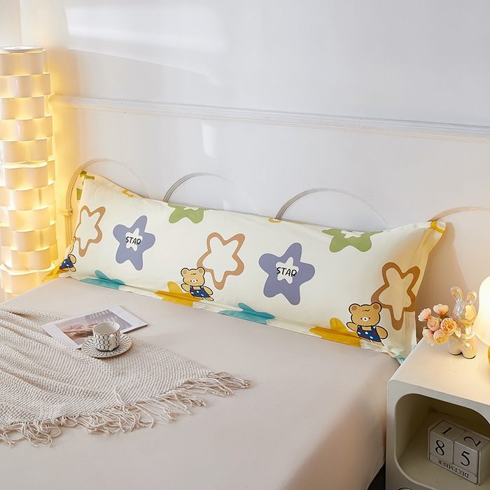 三盛源 2025新款双人枕套1.21.5一体加长夫妻情侣1.8拆洗枕头套长款枕芯套 星星熊