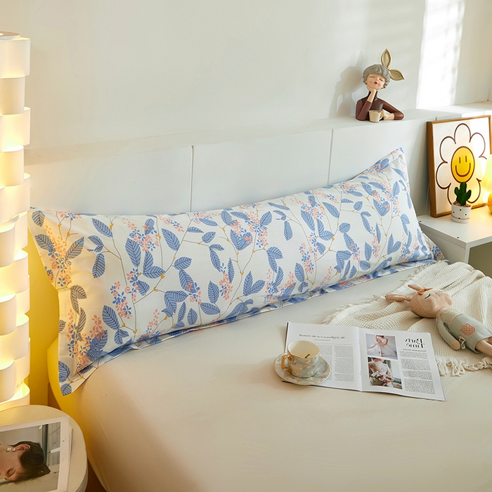 91家纺网 家纺一手货源 找家纺 三盛源 2025新款双人枕套1.21.5一体加长夫妻情侣1.8拆洗枕头套长款枕芯套 叶蓓 蓝