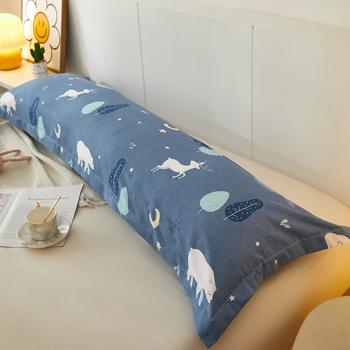 91家纺网 家纺一手货源 找家纺 三盛源 2025新款双人枕套1.21.5一体加长夫妻情侣1.8拆洗枕头套长款枕芯套 夜晚的森林