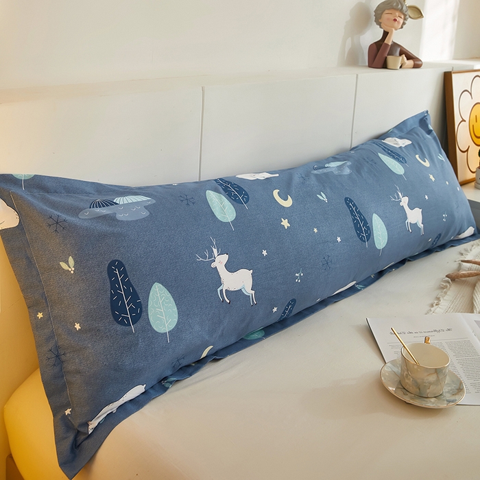 91家纺网 家纺一手货源 找家纺 三盛源 2025新款双人枕套1.21.5一体加长夫妻情侣1.8拆洗枕头套长款枕芯套 夜晚的森林