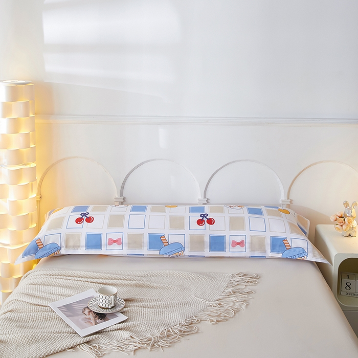 91家纺网 家纺一手货源 找家纺 三盛源 2025新款双人枕套1.21.5一体加长夫妻情侣1.8拆洗枕头套长款枕芯套 樱桃丸子