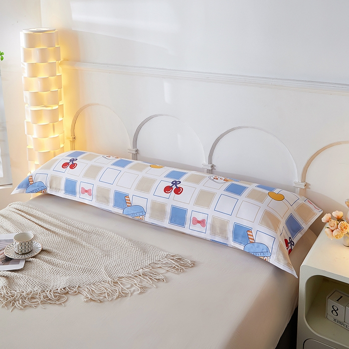 91家纺网 家纺一手货源 找家纺 三盛源 2025新款双人枕套1.21.5一体加长夫妻情侣1.8拆洗枕头套长款枕芯套 樱桃丸子