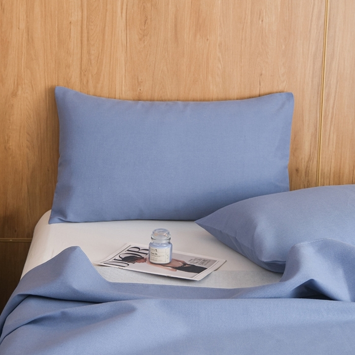 91家纺网 家纺一手货源 找家纺 慕绸家纺（原萌宝老粗布厂家） 2025新款老粗布老帆布空调软凉席原棉粗纱系列床单三件套 冰岛蓝