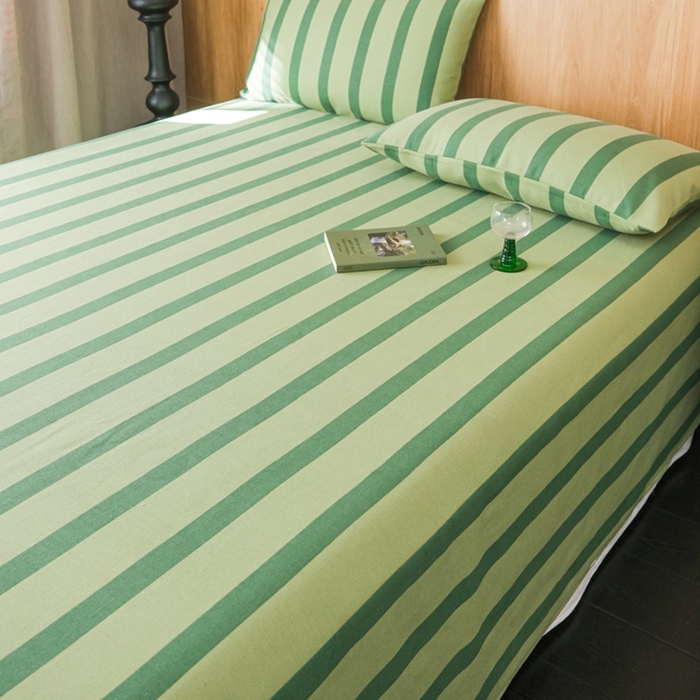 91家纺网 家纺一手货源 找家纺 慕绸家纺（原萌宝老粗布厂家） 2025新款老粗布老帆布空调软凉席原棉粗纱系列床单三件套 冰美式绿