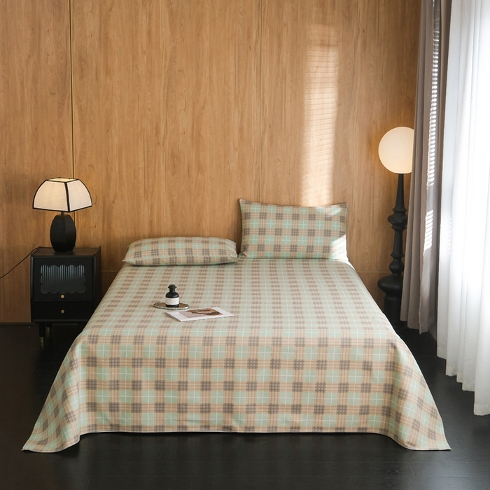 91家纺网 家纺一手货源 找家纺 慕绸家纺（原萌宝老粗布厂家） 2025新款老粗布老帆布空调软凉席原棉粗纱系列床单三件套 梦想格