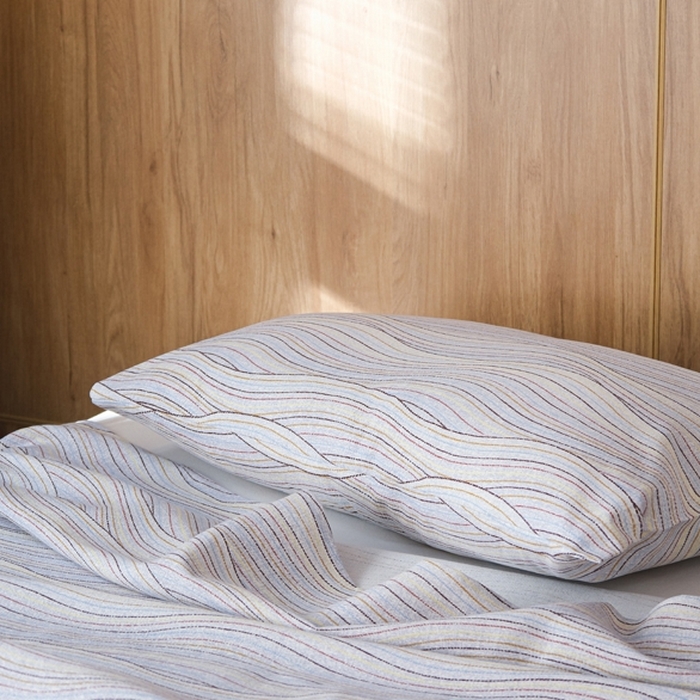 91家纺网 家纺一手货源 找家纺 慕绸家纺（原萌宝老粗布厂家） 2025新款老粗布老帆布空调软凉席原棉粗纱系列床单三件套 律动