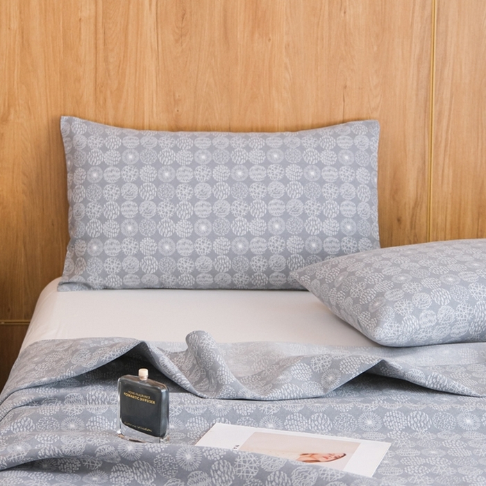 91家纺网 家纺一手货源 找家纺 慕绸家纺（原萌宝老粗布厂家） 2025新款老粗布老帆布空调软凉席原棉粗纱系列床单三件套 年轮