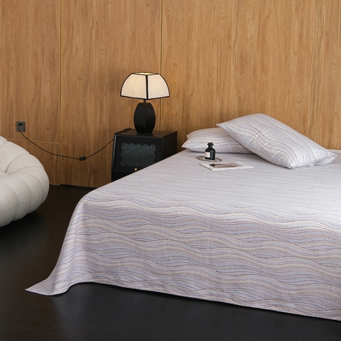 91家纺网 家纺一手货源 找家纺 慕绸家纺（原萌宝老粗布厂家） 2025新款老粗布老帆布空调软凉席原棉粗纱系列床单三件套 律动