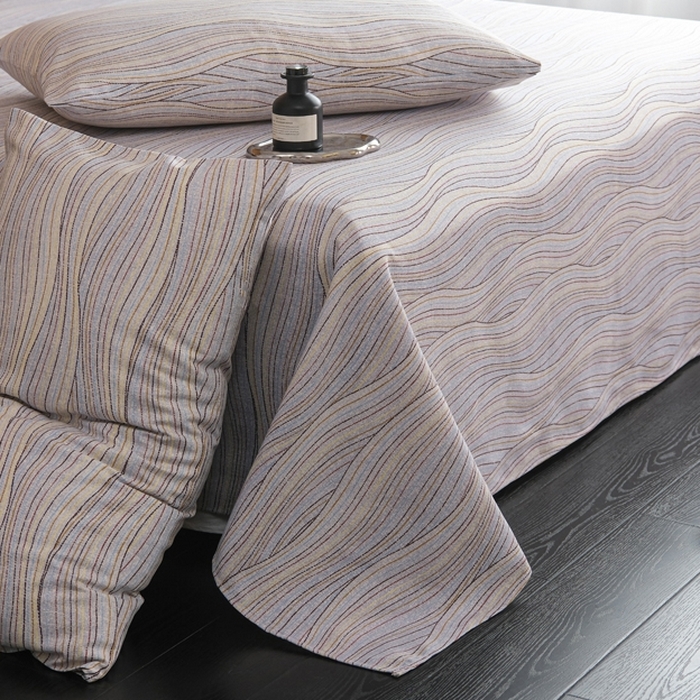 91家纺网 家纺一手货源 找家纺 慕绸家纺（原萌宝老粗布厂家） 2025新款老粗布老帆布空调软凉席原棉粗纱系列床单三件套 律动