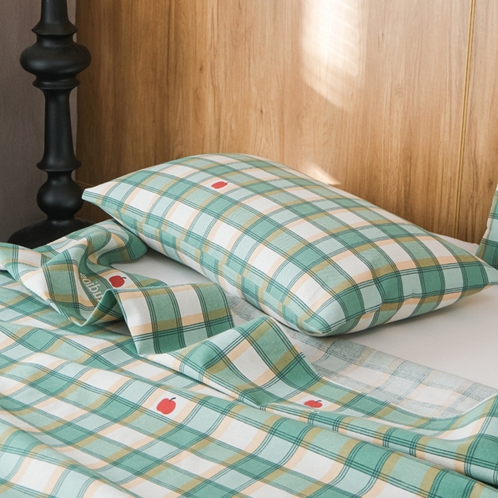 91家纺网 家纺一手货源 找家纺 慕绸家纺（原萌宝老粗布厂家） 2025新款老粗布老帆布空调软凉席原棉粗纱系列床单三件套 富士格