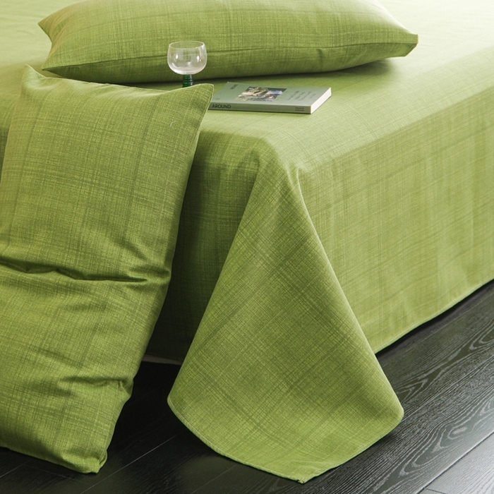 91家纺网 家纺一手货源 找家纺 慕绸家纺（原萌宝老粗布厂家） 2025新款老粗布老帆布空调软凉席原棉粗纱系列床单三件套 抹茶绿