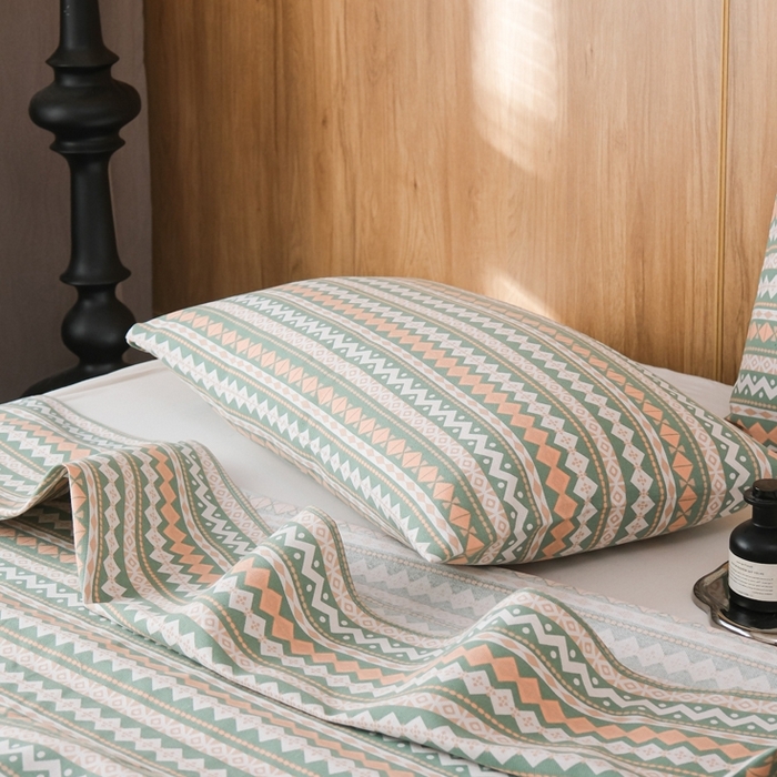 91家纺网 家纺一手货源 找家纺 慕绸家纺（原萌宝老粗布厂家） 2025新款老粗布老帆布空调软凉席原棉粗纱系列床单三件套 米亚