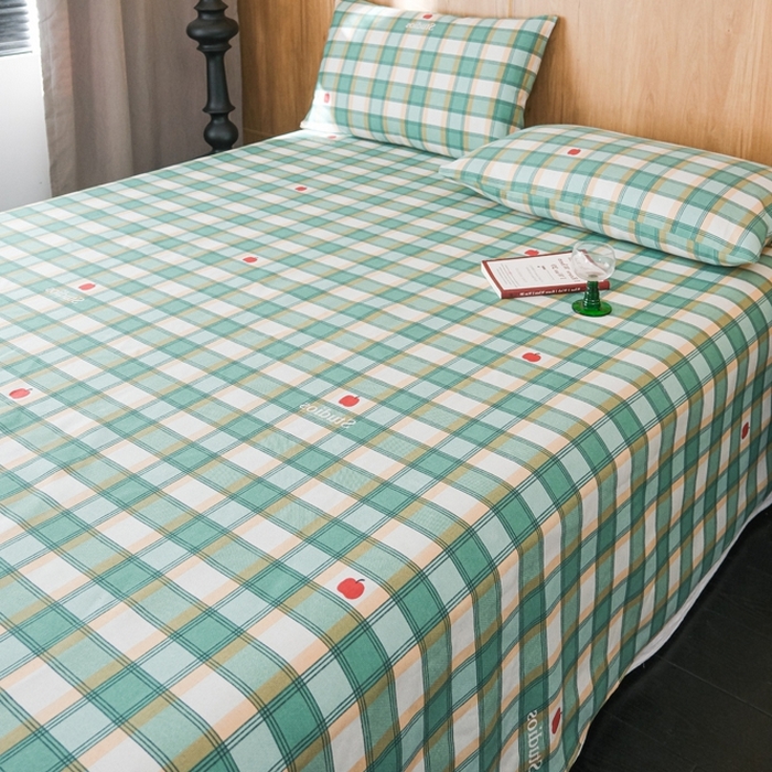 91家纺网 家纺一手货源 找家纺 慕绸家纺（原萌宝老粗布厂家） 2025新款老粗布老帆布空调软凉席原棉粗纱系列床单三件套 富士格