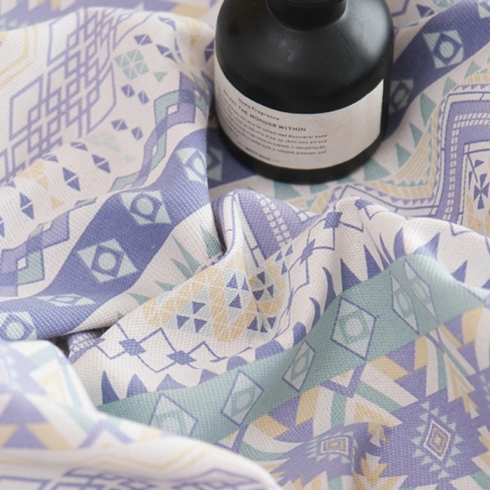 91家纺网 家纺一手货源 找家纺 慕绸家纺（原萌宝老粗布厂家） 2025新款老粗布老帆布空调软凉席原棉粗纱系列床单三件套 圣托里尼