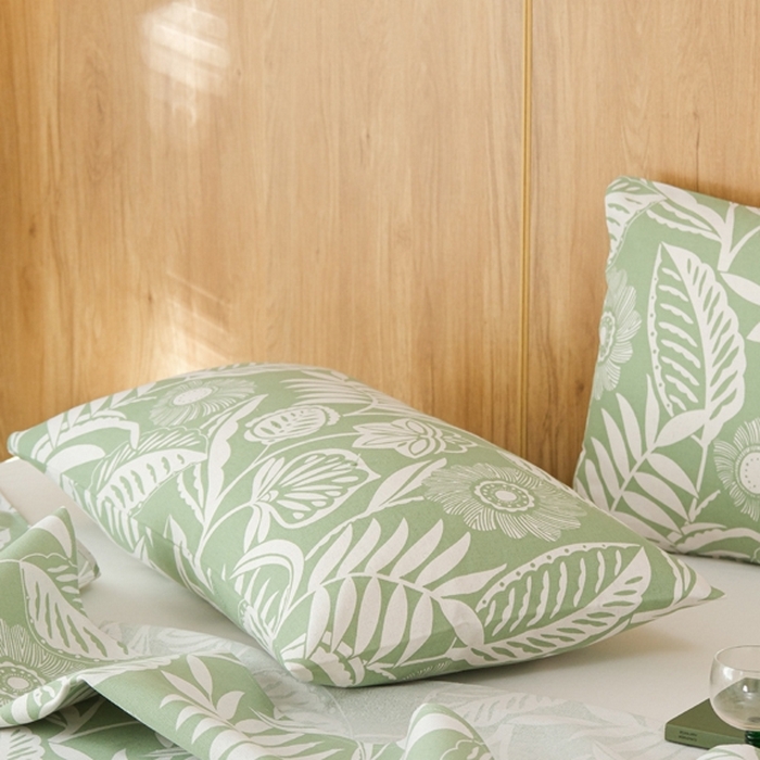 91家纺网 家纺一手货源 找家纺 慕绸家纺（原萌宝老粗布厂家） 2025新款老粗布老帆布空调软凉席原棉粗纱系列床单三件套 叶相思