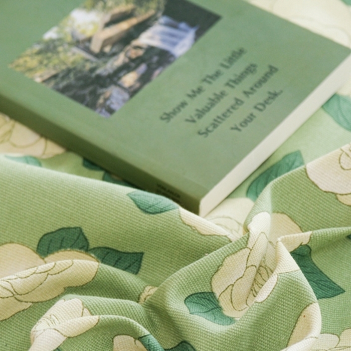 91家纺网 家纺一手货源 找家纺 慕绸家纺（原萌宝老粗布厂家） 2025新款老粗布老帆布空调软凉席原棉粗纱系列床单三件套 山茶花