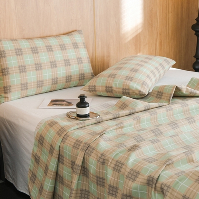 91家纺网 家纺一手货源 找家纺 慕绸家纺（原萌宝老粗布厂家） 2025新款老粗布老帆布空调软凉席原棉粗纱系列床单三件套 梦想格