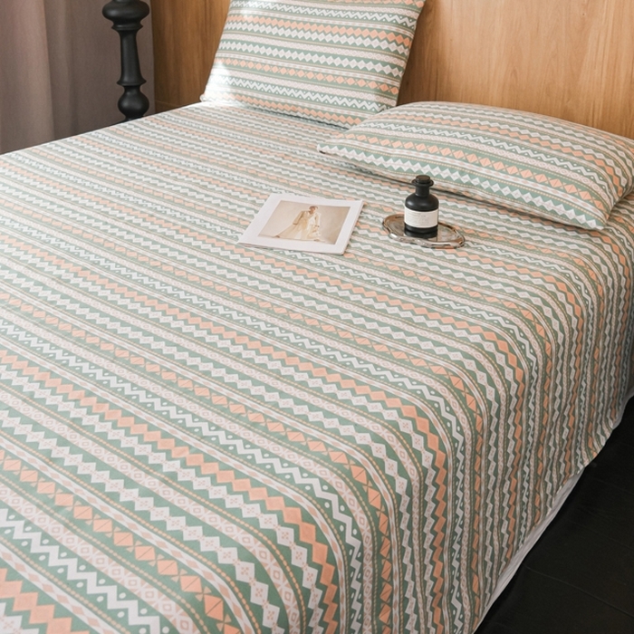 91家纺网 家纺一手货源 找家纺 慕绸家纺（原萌宝老粗布厂家） 2025新款老粗布老帆布空调软凉席原棉粗纱系列床单三件套 米亚