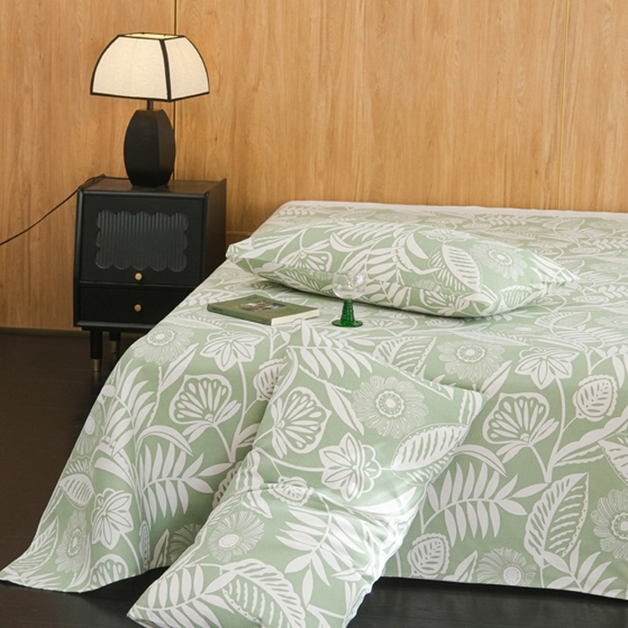 91家纺网 家纺一手货源 找家纺 慕绸家纺（原萌宝老粗布厂家） 2025新款老粗布老帆布空调软凉席原棉粗纱系列床单三件套 叶相思