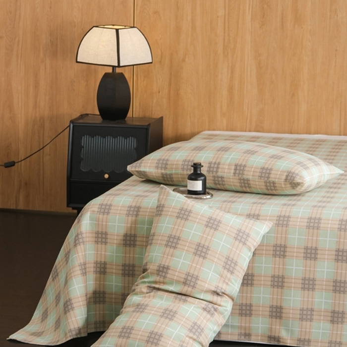 91家纺网 家纺一手货源 找家纺 慕绸家纺（原萌宝老粗布厂家） 2025新款老粗布老帆布空调软凉席原棉粗纱系列床单三件套 梦想格