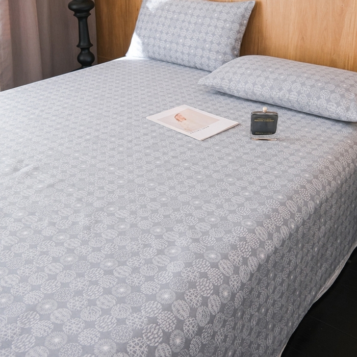 91家纺网 家纺一手货源 找家纺 慕绸家纺（原萌宝老粗布厂家） 2025新款老粗布老帆布空调软凉席原棉粗纱系列床单三件套 年轮