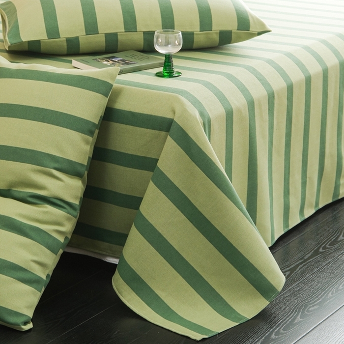 91家纺网 家纺一手货源 找家纺 慕绸家纺（原萌宝老粗布厂家） 2025新款老粗布老帆布空调软凉席原棉粗纱系列床单三件套 冰美式绿