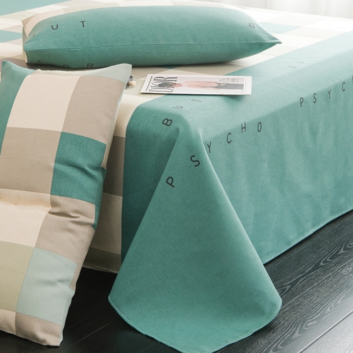 91家纺网 家纺一手货源 找家纺 慕绸家纺（原萌宝老粗布厂家） 2025新款老粗布老帆布空调软凉席原棉粗纱系列床单三件套 绿格先生