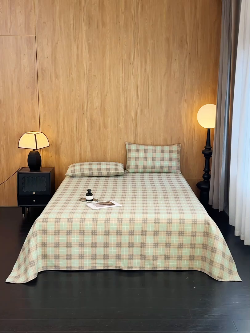 91家纺网 家纺一手货源 找家纺 慕绸家纺（原萌宝老粗布厂家） 2025新款老粗布老帆布空调软凉席原棉粗纱系列床单三件套 梦想格